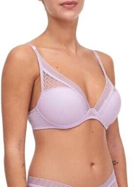 NWT Chantelle Passionata Manhattan Plunge T-Shirt Bra in Lavender Frost, 36C